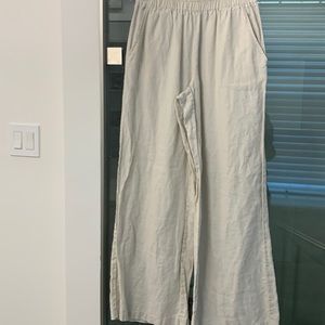 Wide leg beige linen pants size small